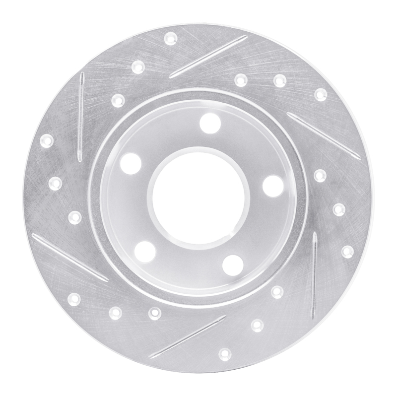 Audi A4 Quattro Brake Rotor (1) - Rear Right - R1 Concepts - Drilled & Slotted - Silver - `96-`05